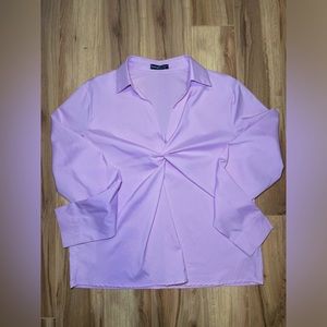 SHEIN Solid Twist Front Blouse